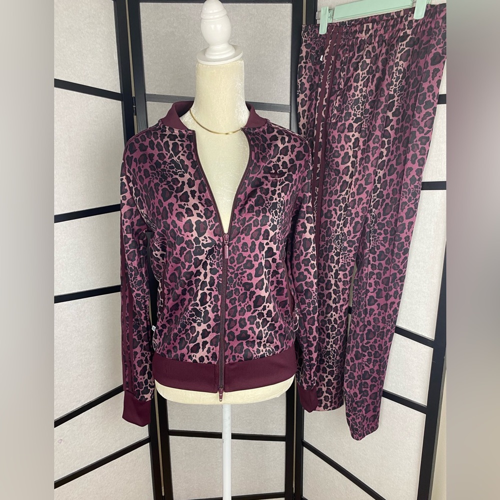 NWT Adidas purple leopard track suit